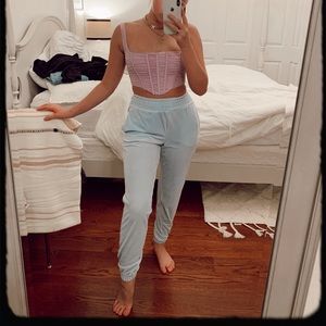 Baby blue velour pants